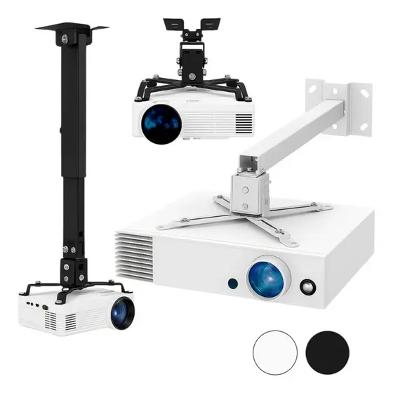 Suporte Para Projetor Universal Teto E Parede Regulável Datashow Preto Branco
