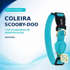 Coleira Scooby-Doo para Cachorro com Plaquinha QR Code de Identificação