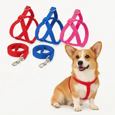 Coleira Peitoral + Guia de Passeio 1,20m x 15mm para Gatos e Cachorros de Pequeno a Médio Porte
