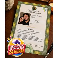 certidão de namoro - feliz dia do namorados-(paper)