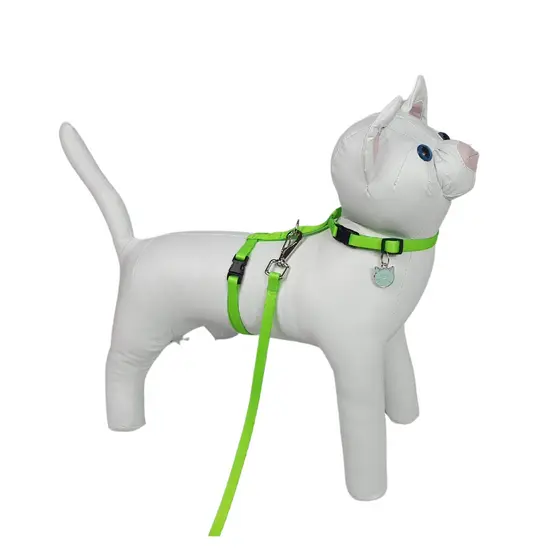 Peitoral Coleira com guia para Gato Felino Longa Pra Passeio Pet