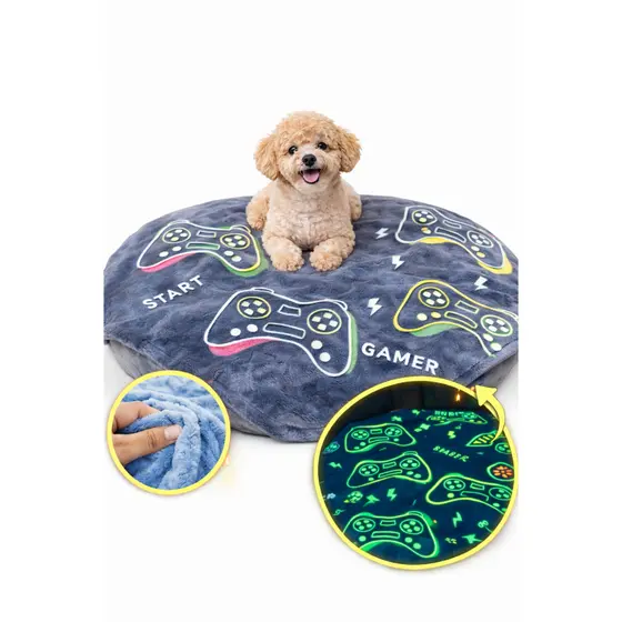 Manta Mantinha Pet Cobertor Que Brilha No Escuro Pra Cachorros Porte Grande Microfibra Bebe Menina Menino