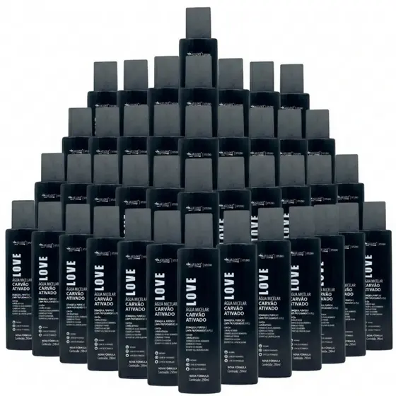 Box C/ 48un Água Micelar Max Love 290ml - Carvão Ativado