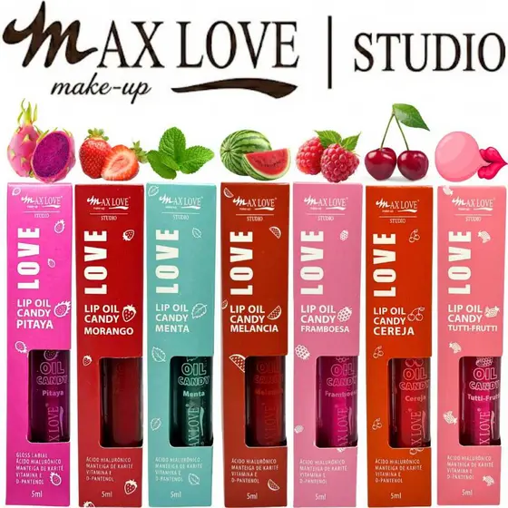 Lip Oil Gloss Candy Frutas Brilho, Hidratação e Cores Irresistíveis Maxlove