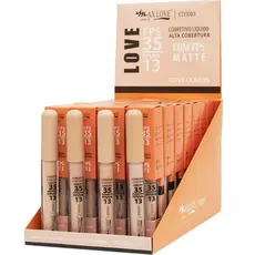 BOX COM 28 UNIDADES CORRETIVO MATTE MAX LOVE FPS 35 — LONGA DURAÇÃO | SORTIDO 100 ao 103