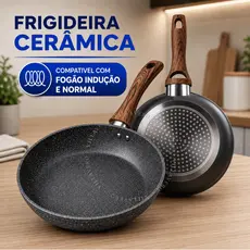 Frigideira Antiaderente Cerâmica Fundo Triplo Premium Não Usa Óleo Não Gruda Frigideira Granito