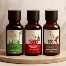Kit Óleo De Alecrim Ricino Coco Crescimento Rápido Antiqueda L&Beauty