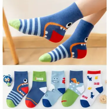 Kit Pares de Meias Masculino Infantil e Bebê Recém Nascidos Menino Estampadas