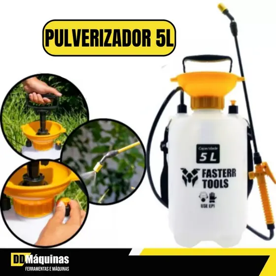 Pulverizador Borrifador Manual Com Bomba e Mangueira 5 Litros FST029 - Fasterr