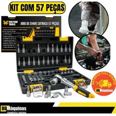 Jogo de Soquetes 1/4 de 04 a 14mm 57 Peças - FASTERR