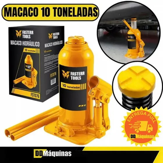 Macaco Hidráulico Garrafa 10 Toneladas - Fasterr