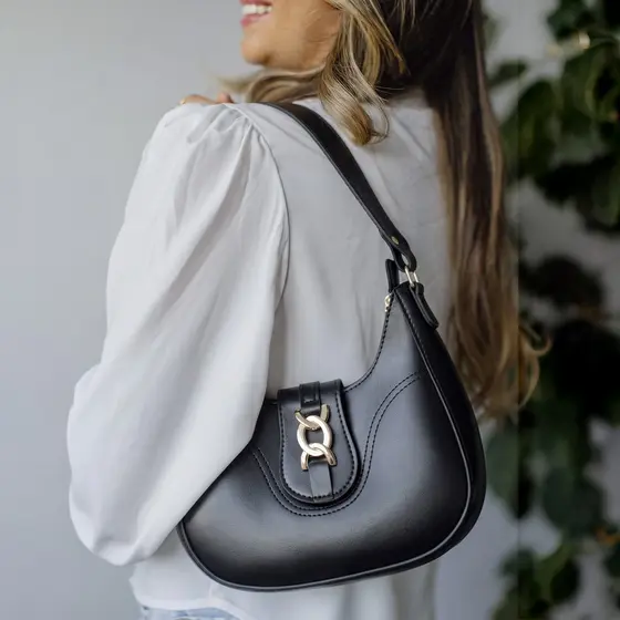 Bolsa Feminina Baguete Média De Ombro Estilosa Casual