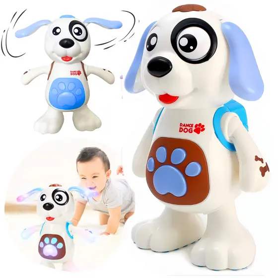 Brinquedo Cachorro Dançante Robô Mexe Movimenta Sons Luzes Musical Infantil Cachorro Pula