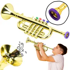Mini Trompete Instrumento Musical Brinquedo Infantil Som Notas Musicais Ar Presente