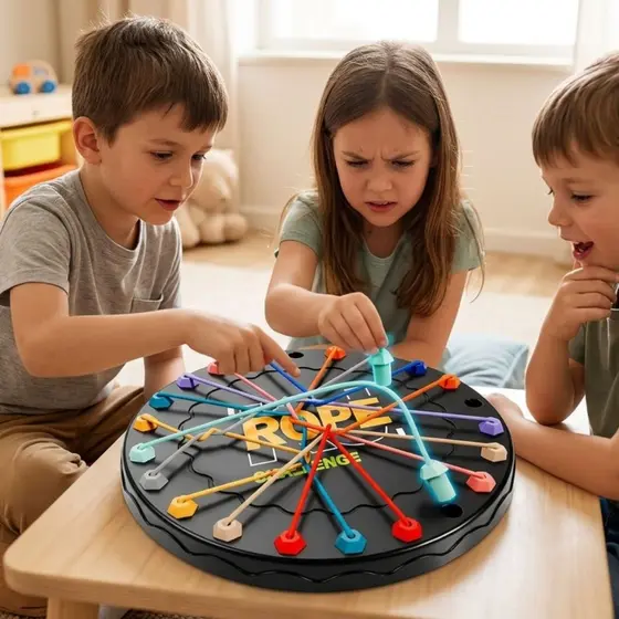 Jogo Tabuleiro Desafio de Cordas Desembaraçar Cordas Lógico Brinquedo Educativo Família