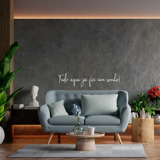 Adesivo Decorativo Frase Tudo Aqui Já Foi um Sonho Loja Casa