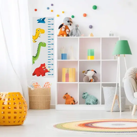 Adesivo Régua do Crescimento Dinossauros Quarto Infantil Escola