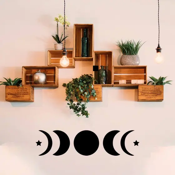 Adesivo Decorativo Fases da Lua Decoração Mística Sala Quarto