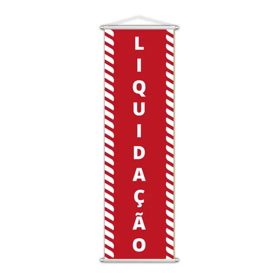 Banner Liquidação Loja Roupas Vitrine Vertical Lona 30x100cm