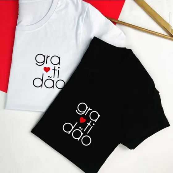 Camiseta T-shirt Feminina Blusa Gratidão - Estilosa Estampas Cristãs Algodão do M ao GG
