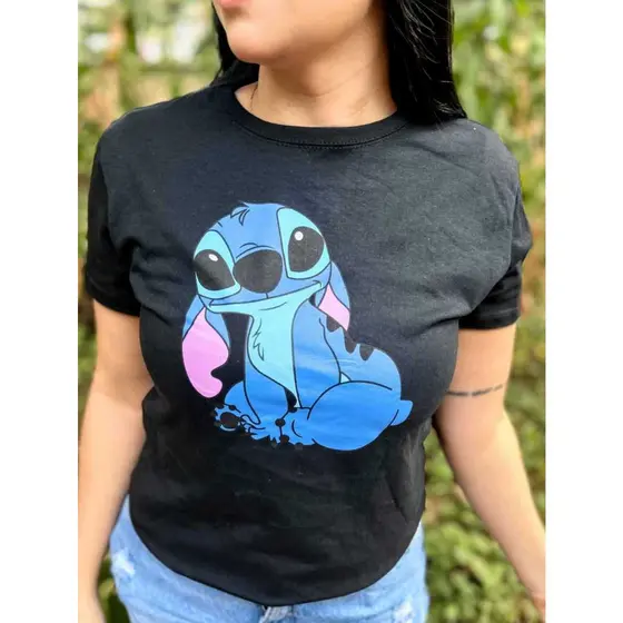 blusa feminina t shirt- camiseta 100% algodão personagens-Roupas femininas estilosa- rei leão- stitch