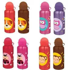 Garrafa Alumínio Squeeze Infantil Garrafinha Agua Suco Personagens Coruja Cachorro Dinossauro Unicórnio 400ml