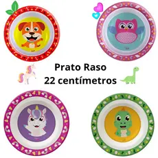 Prato Infantil Bebê Refeição Melamina Bichinhos Art House - 22cm
