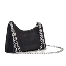 Bolsa Feminina Elegante Transversal Crossbody Corrente Dupla Ombro Mão Noir Fashion Media Pequena