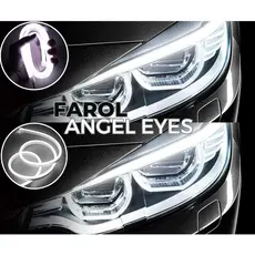 2 Fitas Barras Led Neon 12v Branca 50cm Cada Para Farol Carro Moto Branco Frio