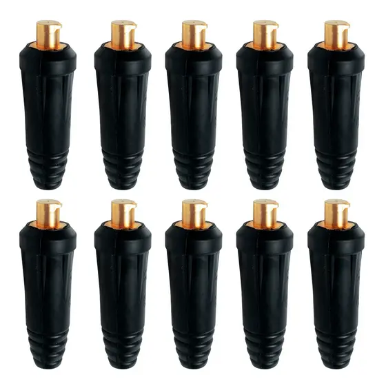 Kit 10 Conector Solda 13mm Macho Soldagem Máquina De Solda