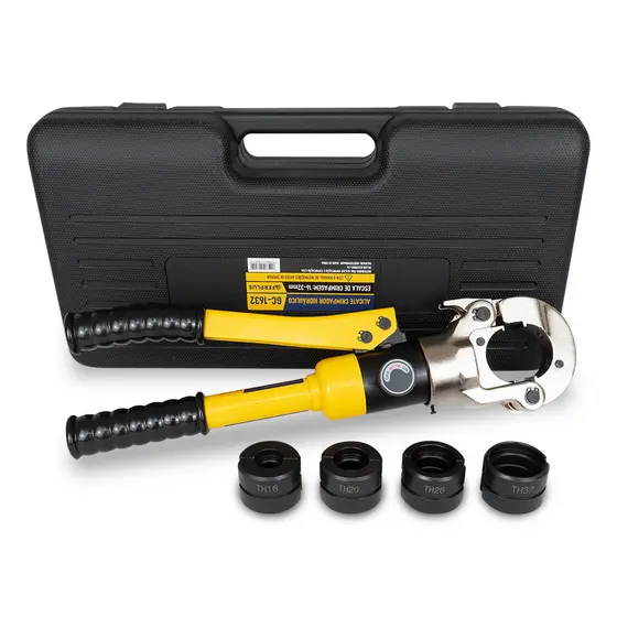 Alicate Crimpador Hidraulico Para Tubo Pex 16 A 32mm Com 4 Matriz Th