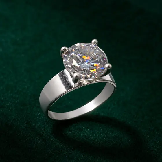 Anel Prata 925 Solitário 10mm Fio Largo Liso Elegante