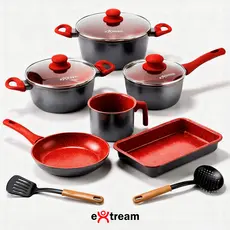 Jogo de Panelas Revestimento Ceramica Antiaderente Indução 8 peças Extream