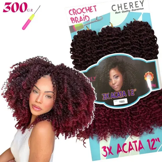 Cabelo Cacheado Crochet Braid Acata Original - Cherey 30cm 300g