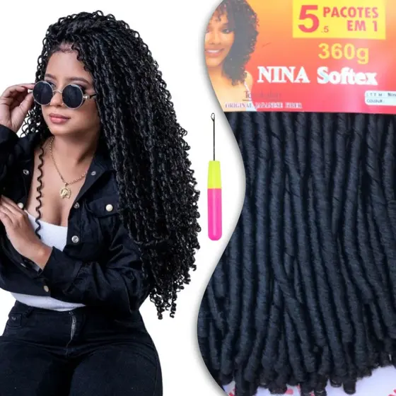 Cabelo Cacheado Dread Original Nina Softex Pacote Econômico 5x1 360gr