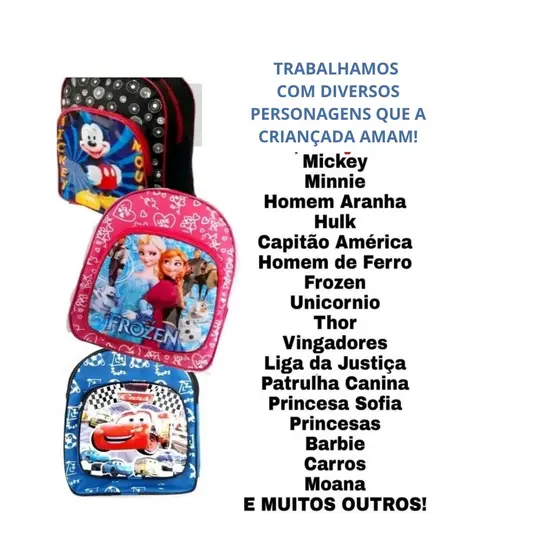Mochila Infantil para creche primeiro ano do ensino fundamental