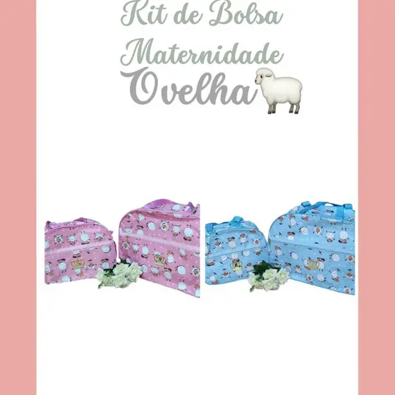KIT DE BOLSA MATERNIDADE ESTAMPADA OVELHINHA