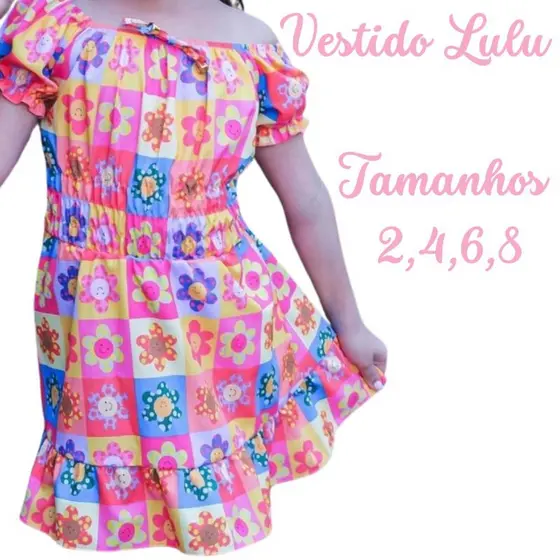 "Vestido Infantil Estampado - Tamanhos 2 a 8 Anos | Tecido Leve e Confortável | Envio Imediato