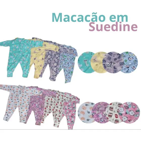 Macacão feminino ou masculino estampados em suedine São Duas peças