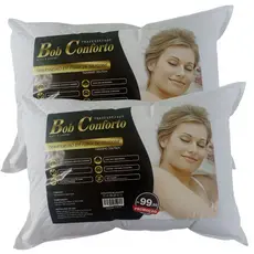 Kit 2 Travesseiros Luxo Fibra de Silicone  Lavável Antialérgica Indeformavel 50x70xcm e Ficam Toque Super Macio branco