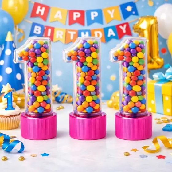 Kit 20 Lembrancinhas Aniversário Nº1 Tubete Número 1 Festa Infantil Decorativo Personalizável Festa 1 Ano Menino Menina.