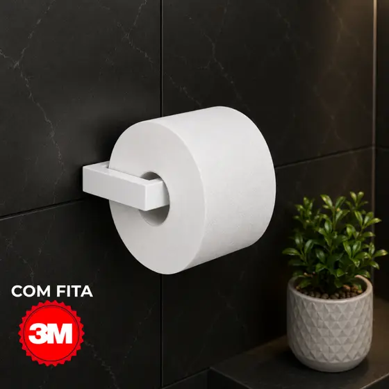 Suporte Porta Papel Higiênico de Parede Adesivo ou Parafusos Acessório Banheiro Lavabo Não Enferruja