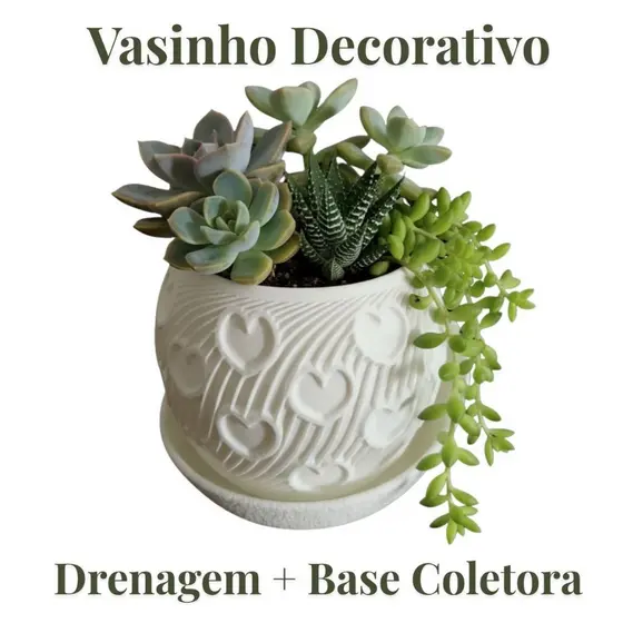 Vaso Decorativo Pequeno com Drenagem para Suculentas e Plantas Pequenas - Vasinho Decorativo Moderno