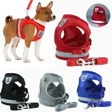Peitoral + Guia Caes Cachorro Gato Coleira Colete Regulavel Super Conforto Pet Passeio Praticidade