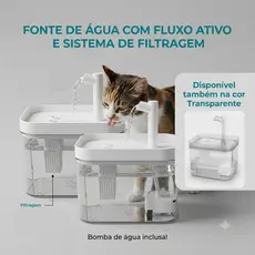 Bebedouro Fonte de Água para Gatos Silenciosa 1,5L Com Filtro Automática Pets Pequenos