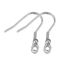 Brinco Prata Anzol 100un Gancho Para Biju Artesanato 18mm