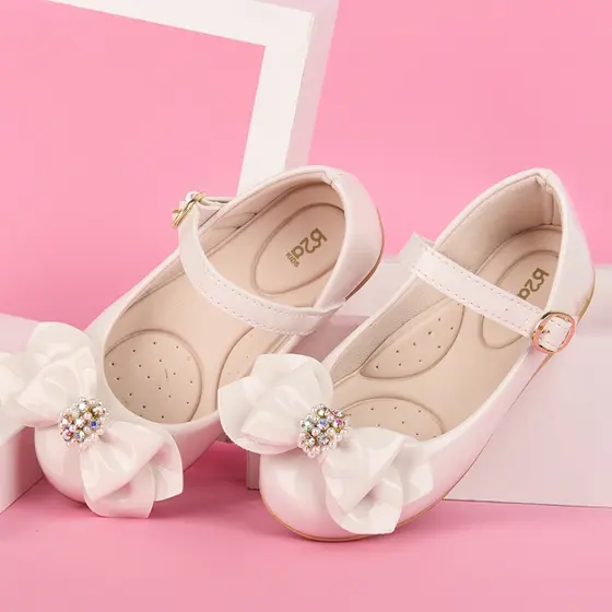 Sapatilha Infantil Menina laço Bege (off white) Confortável  2007