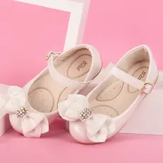 Sapatilha Infantil Menina laço Bege (off white) Confortável  2007