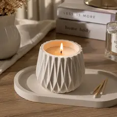 Vela Aromática Minimalista em Cimento - Decoração Aesthetic