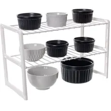 Rack Multiuso 2 Andares Organizador De Objetos Cozinha Metaltru Branco